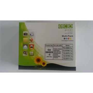 Utángyártott CANON CA-520-521 - Tintapatron Multipack BKCMY 5 db-os ECOPIXEL
