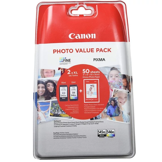 Canon PG-545XL + CL-546XL  - Tintapatron Multipack - 1x15 ml +1x13 ml